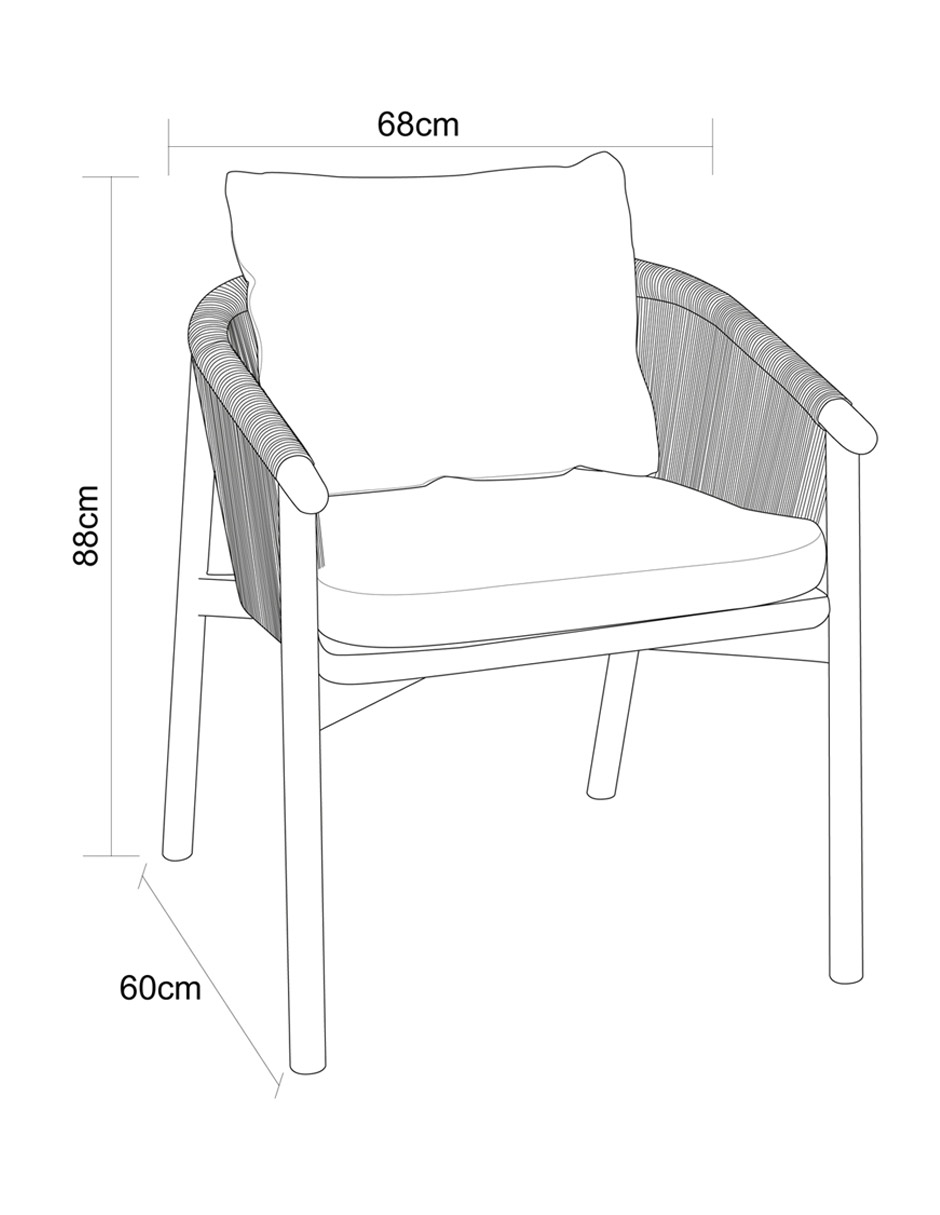 Silla Sara de madera teka