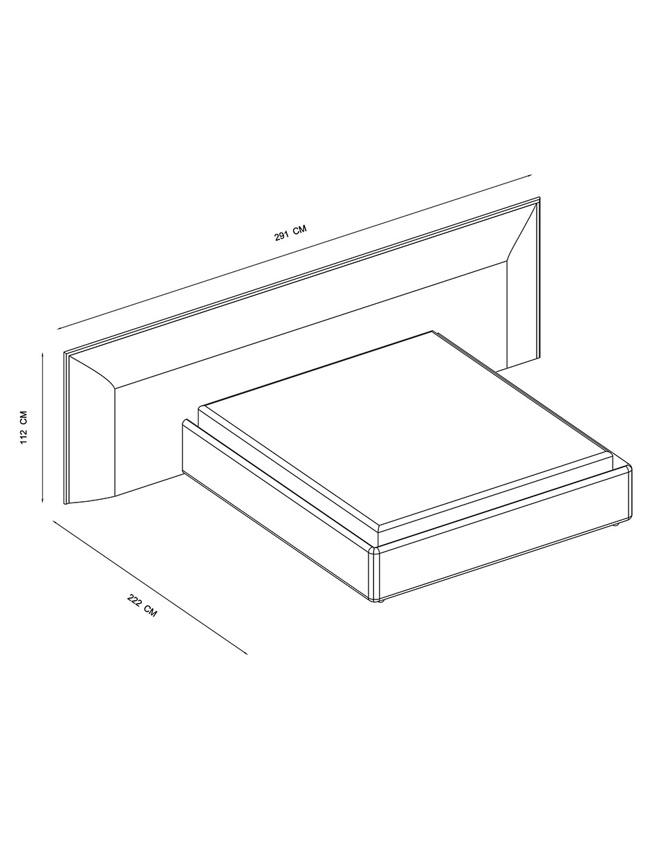 Cama Lorea de madera queen size