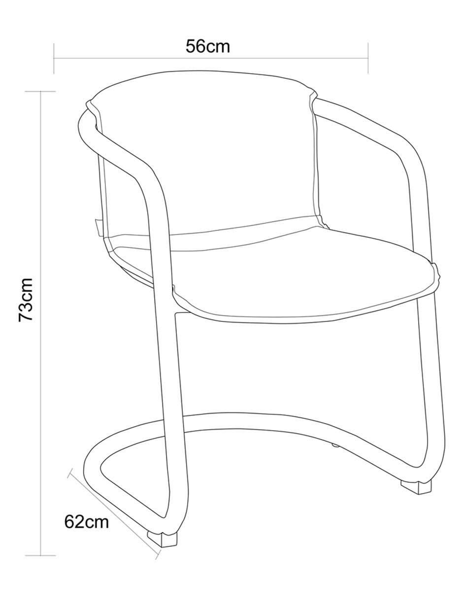 Silla con brazos Qatif de piel 2