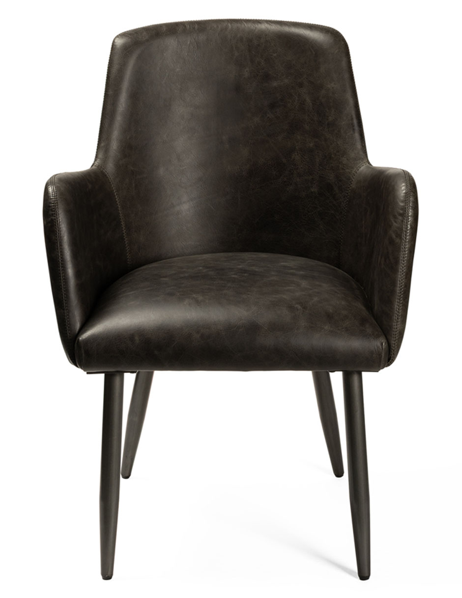Silla con brazos Dominika de piel Silla con brazos Dominika de piel