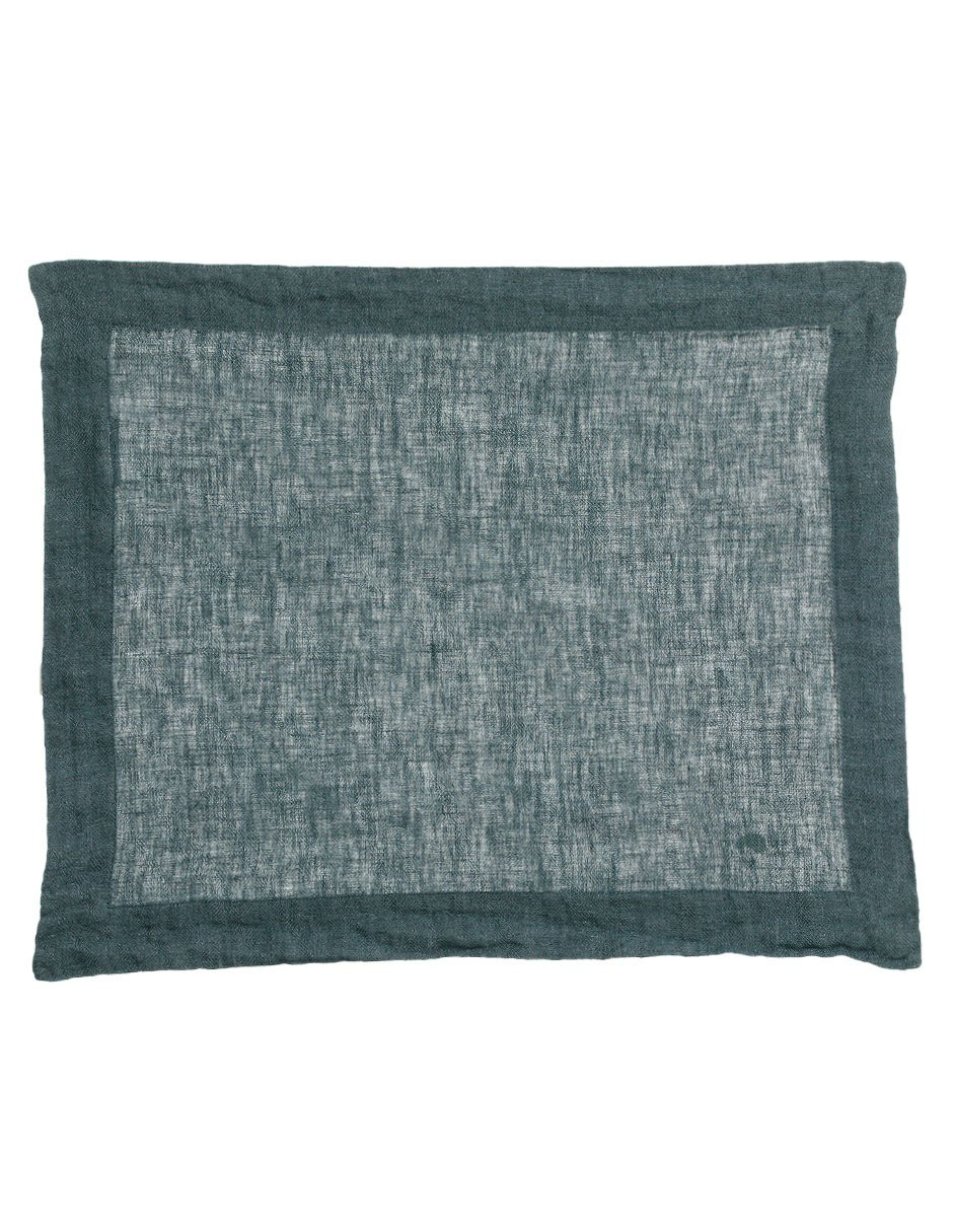 Mantel individual rectangular de lino