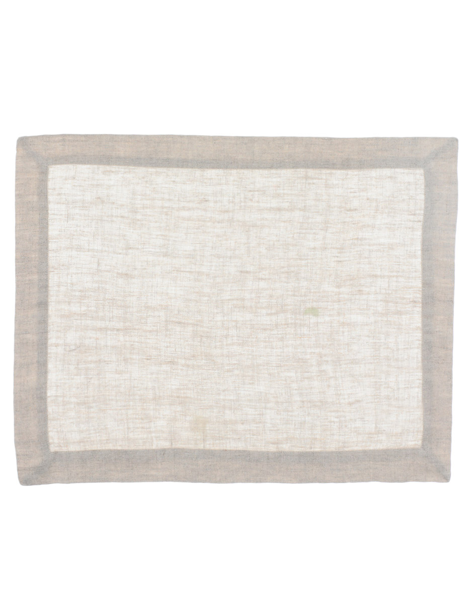 Mantel individual rectangular de lino 1