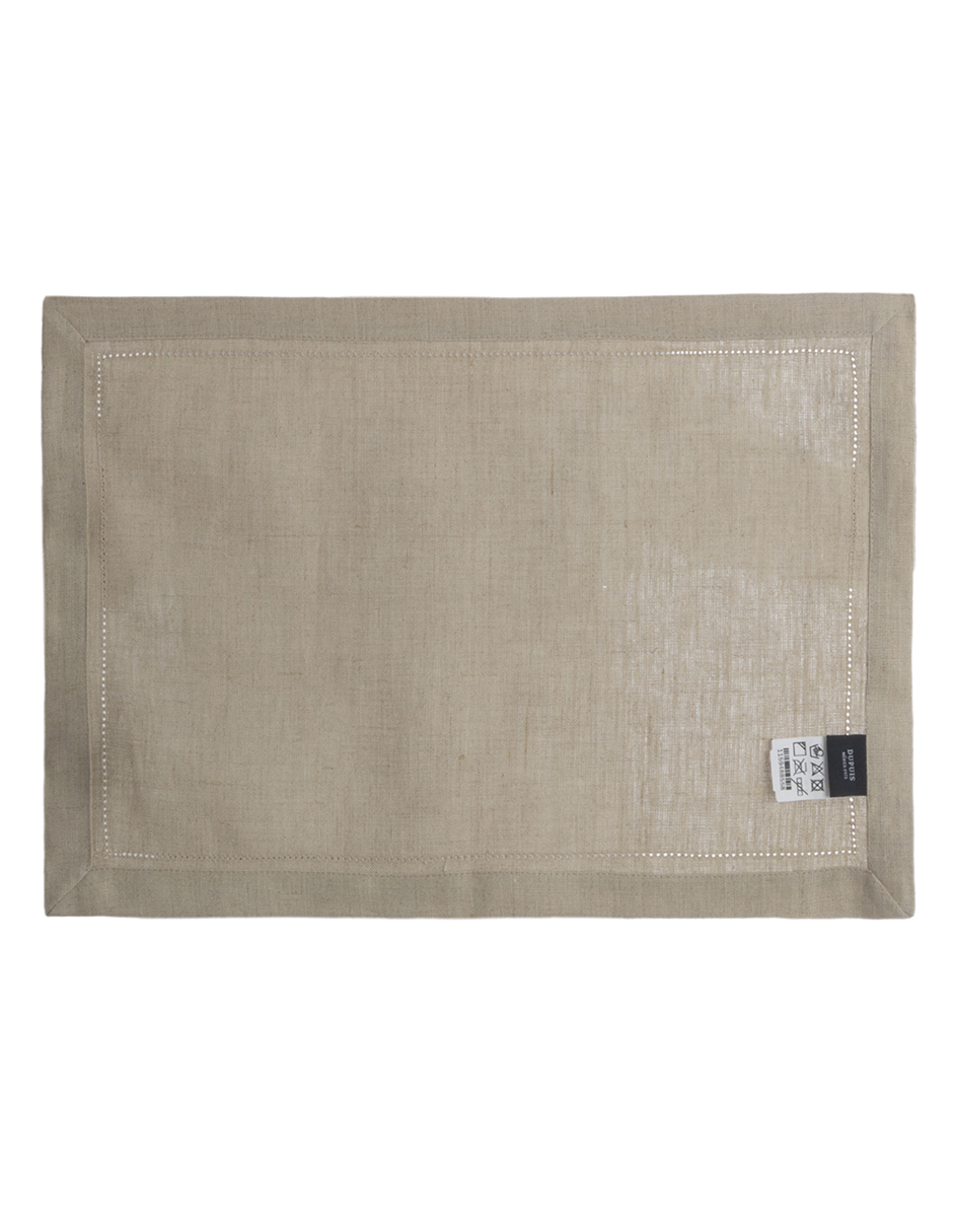 Mantel individual rectangular de lino Bacalar 2