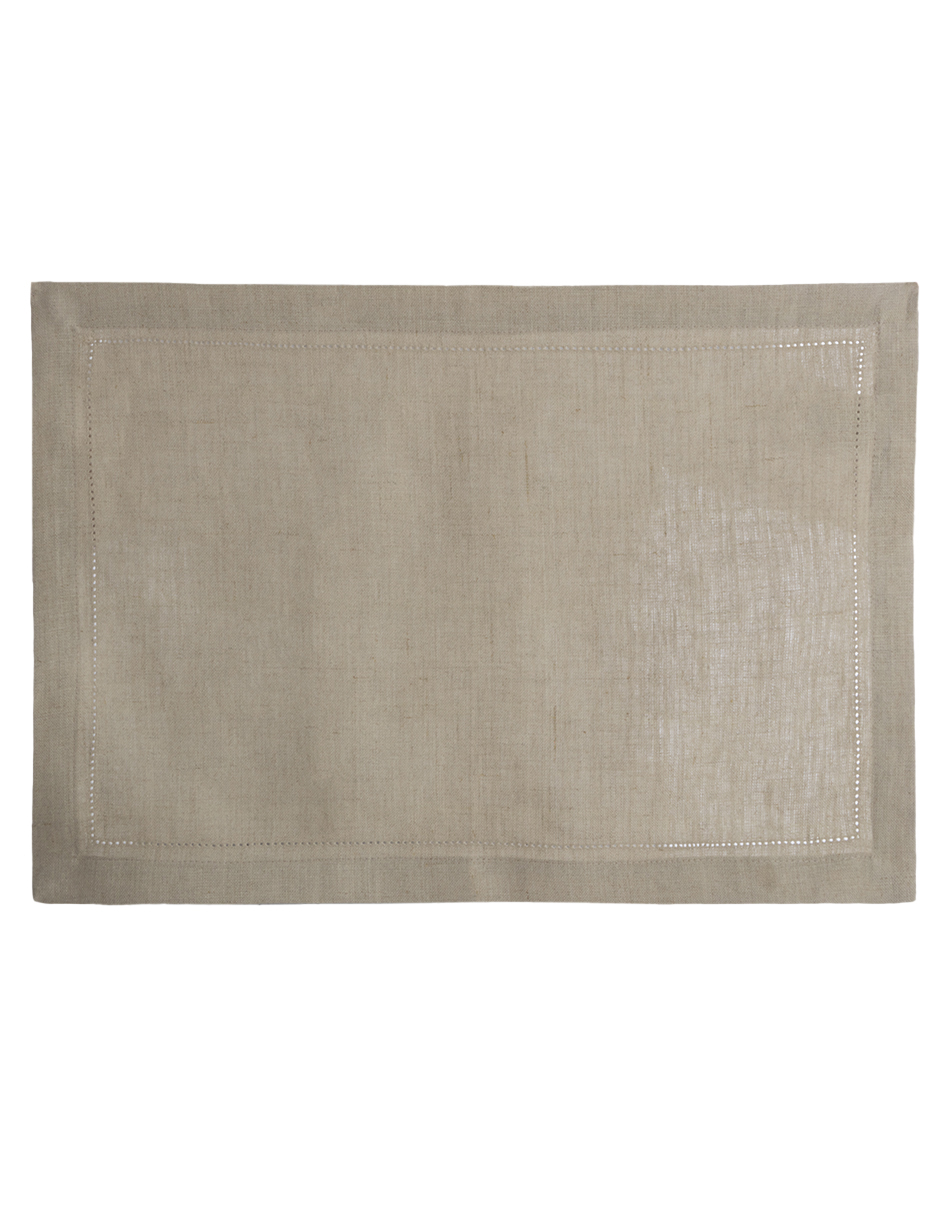 Mantel individual rectangular de lino Bacalar 3