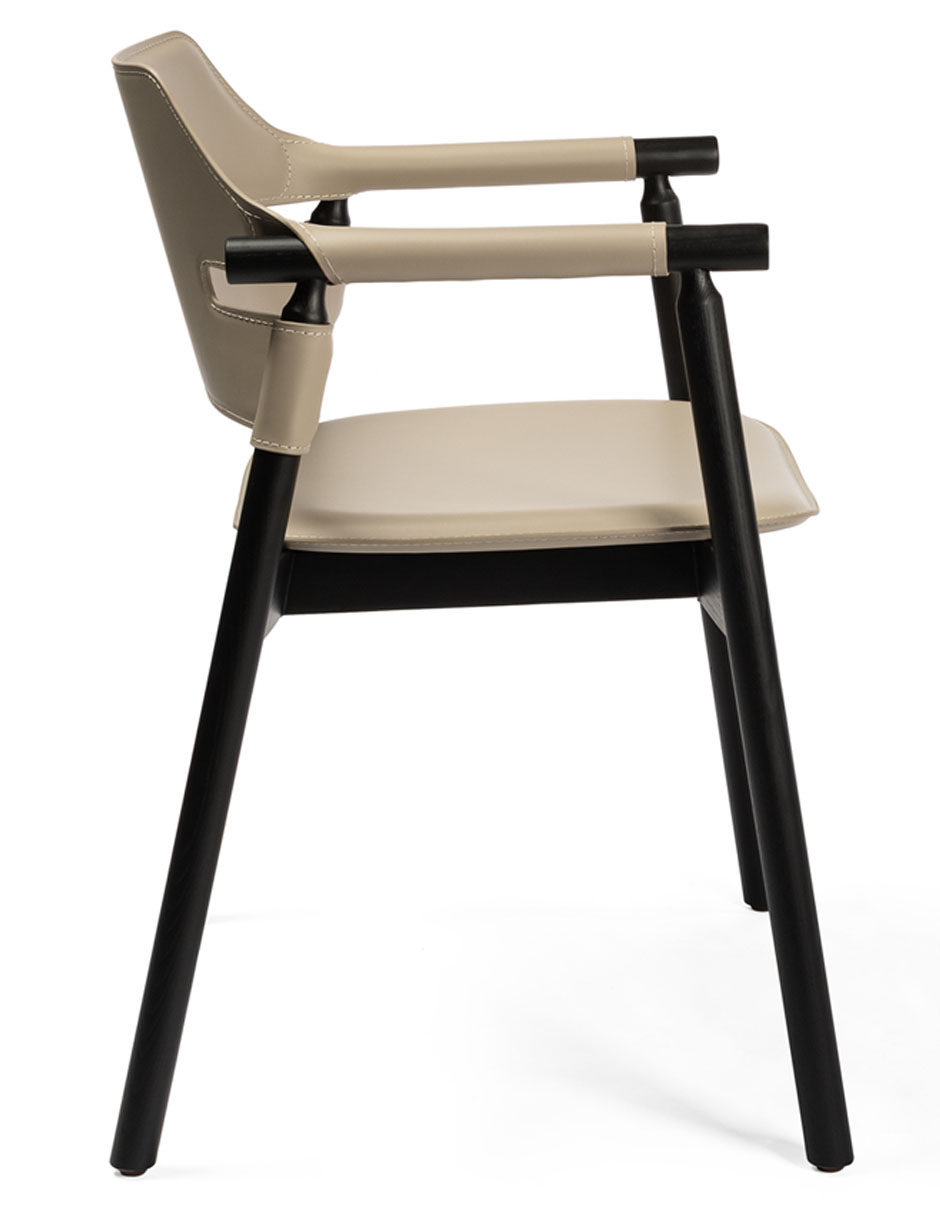 Silla con brazos Xaviera de piel 2