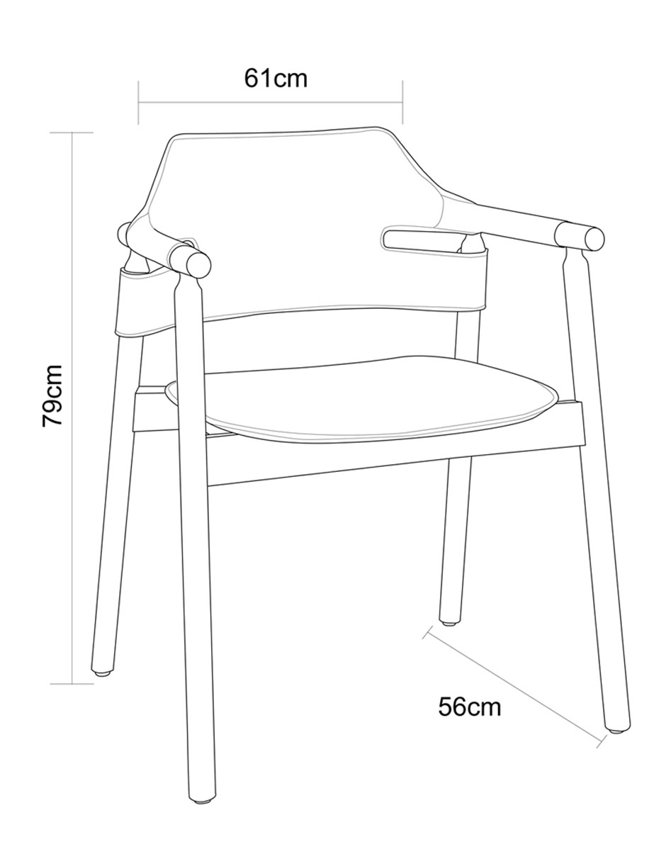Silla con brazos Xaviera de piel 9