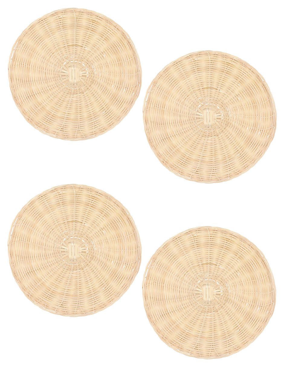 Set mantel individual redondo de fibras naturales